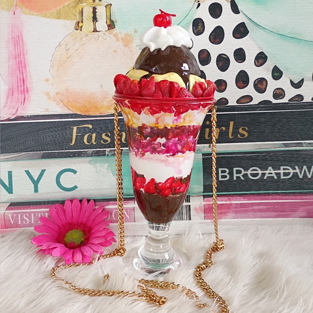 Moschino Couture x Jeremy Scott Diner Ice Cream Sundae Plexiglass Novelty Bag